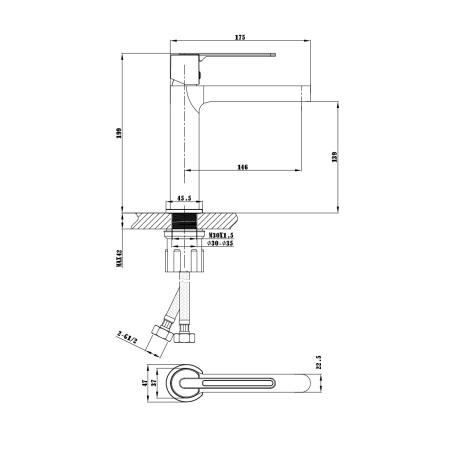 Смеситель для раковины Vincea Rondo VBF-1R1MB черный матовый